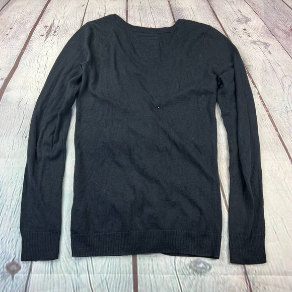 Hollister Women’s Cardigan Sweater Blue V Neck Pockets Long Sleeve Logo Knit S - Picture 2 of 8